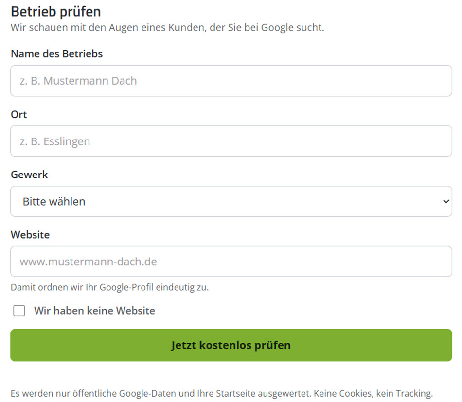 Sichtbarkeits-Check für Handwerksbetriebe
